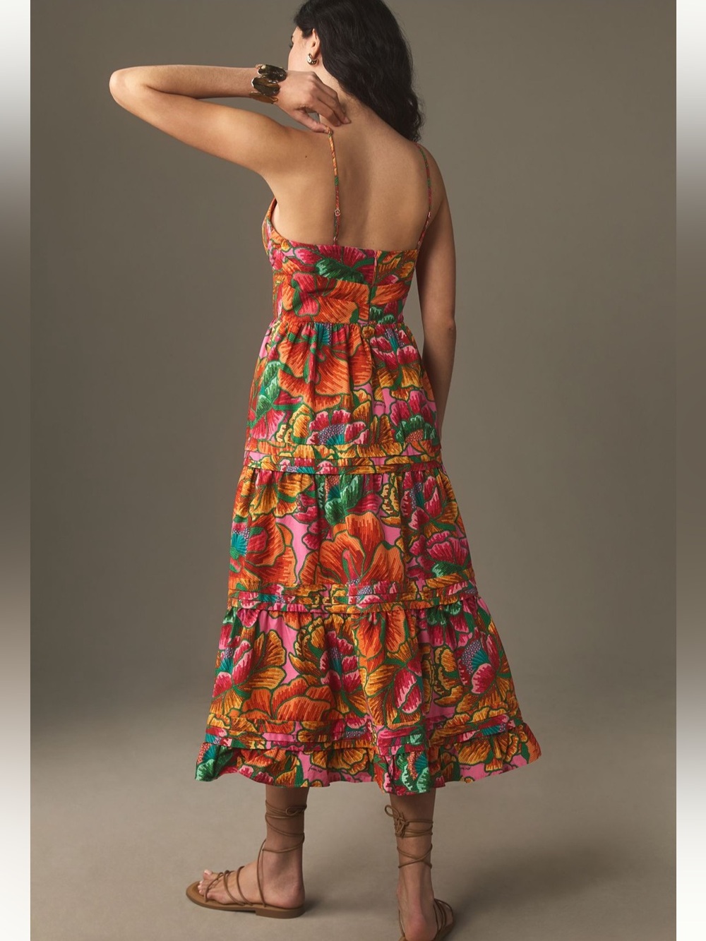 FARM RIO Beaded Spring Sleeveless Midi Dress - Picture 2 of 11